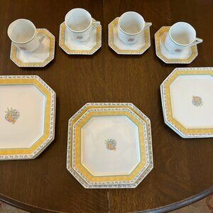 Rare Bernardaud Phuket china service for 4, perfect condition, versatile design